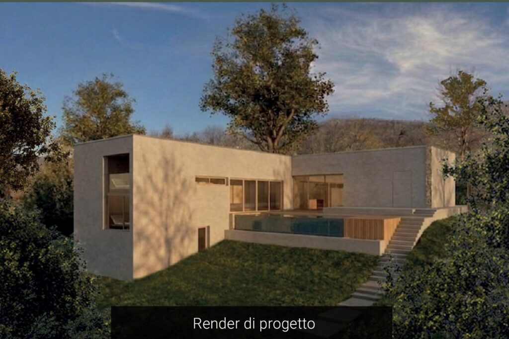 Villa di Design con Piscina Infinity e Vista sul Lago
